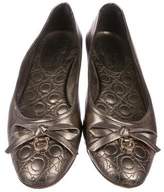 Thumbnail for your product : Ferragamo Gancini Leather Flats