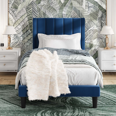 Cleo Velvet Upholstered Platform Bed