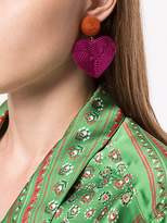 Thumbnail for your product : Rebecca De Ravenel heart drop earrings