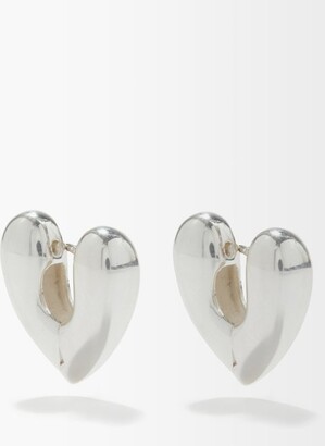 Trendy Sequin Big Heart Dangle Earrings for Women Love Jewelry Chic Silver  Color Earing Long Love Jewellery