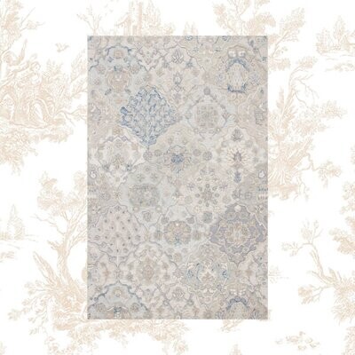 Kelly Clarkson Home White Area Rugs, Gulch Oriental Light Blue Area Rug