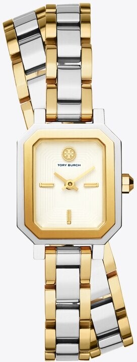 Tory Burch Robinson Mini Watch, Two-Tone Gold/Stainless Steel 