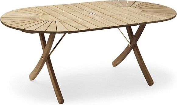 Fritz Hansen Lightyears) Selandia Outdoor Dining Table with Extension Plate in Brown