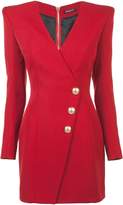 Thumbnail for your product : Balmain Plunge Neck Buttoned Dress