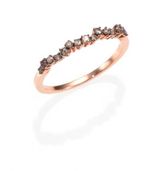 Thumbnail for your product : Suzanne Kalan Champagne Diamond & 14K Rose Gold Wavy Cluster Ring
