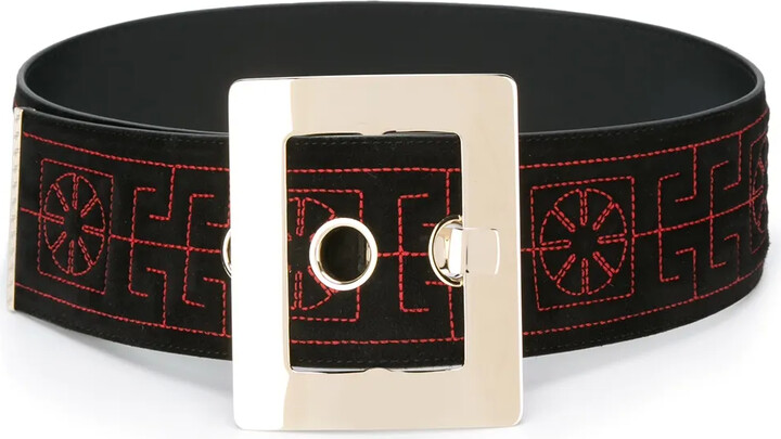'#Greek' velvet belt