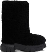 Thumbnail for your product : Rick Owens Black Shearling Lunar Tractor Boots