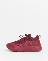 Thumbnail for your product : ASOS DESIGN Division knitted trainers in burgundy