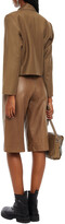 Thumbnail for your product : Bouguessa Cropped Double-breasted Wool-blend Twill Blazer