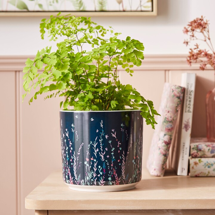 Dunelm Whimsical Floral Plant Pot Navy (Blue) ShopStyle Decor