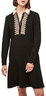 Gerard Darel Embroidered Shirt Dress, Black