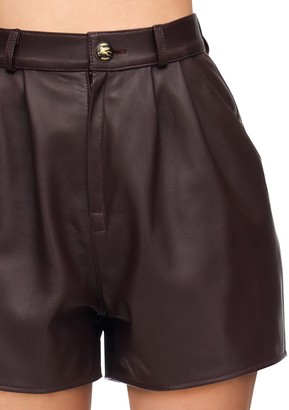 Etro Nappa Leather High Waist Shorts