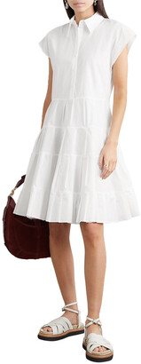 See by Chloe Pleated Tiered Cotton-poplin Shirt Dress