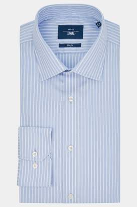 Moss Bros Slim Fit Sky Single Cuff Textured Stripe Shirt