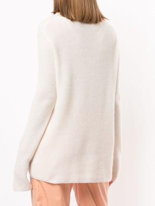 Sally LaPointe Cowl-Neck Ribbed Jumper