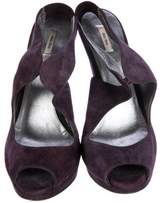 Thumbnail for your product : Miu Miu Suede Platform Sandals