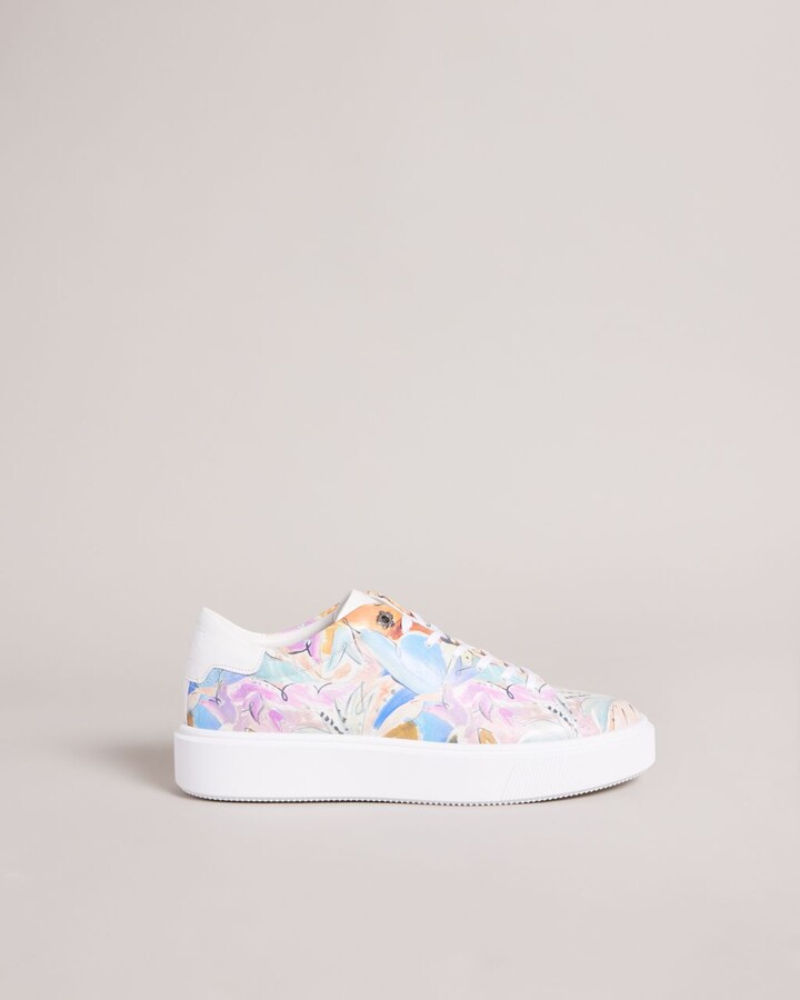 ted baker snake effect leather platform trainers