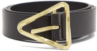 Bottega Veneta Triangle-buckle Leather Belt - Black