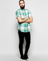 Thumbnail for your product : Farah Shirt with Madras Check Slim Fit Short Sleeves