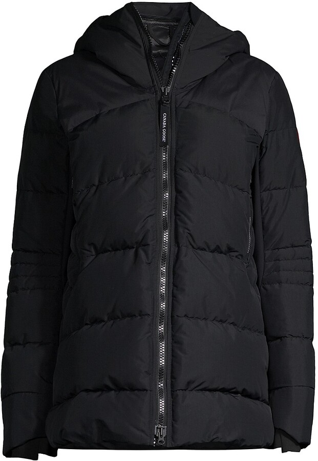 black thin puffer jacket