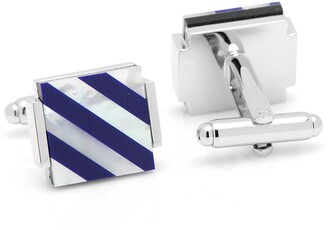 Unique Stripe Patterned Pointed Cufflinks in Stainless Steel 