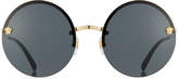 Thumbnail for your product : Versace Rimless Round Monochromatic Sunglasses, Gold/Black