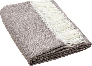 HomeRoots HomeRootsLightTaupeSoftAcrylicHerringboneThrowBlanket
