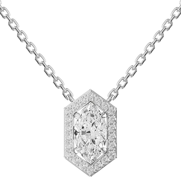 Lab Grown Diamonds Silver 1.53 Ct. Tw. Lab-Grown Diamond Pendant Necklace