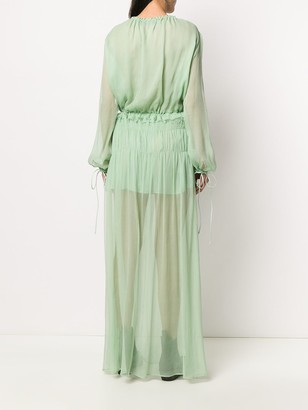 Amiri Ruffle-Trimmed Silk Dress