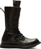 Thumbnail for your product : Rick Owens Black Grained Leather Tall Boots