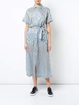 Thumbnail for your product : Julien David crinkled polka dot shirt dress