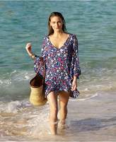 Thumbnail for your product : Anne Cole Lazey Dazey Floral-Print Flutter-Sleeve Tunic Cover-Up