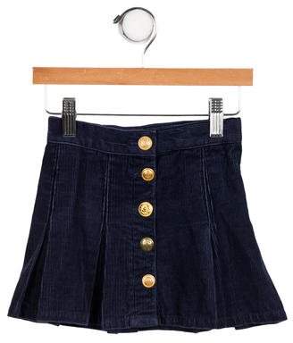 Ralph Lauren Girls' Pleated Button-Up Skirt
