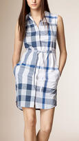 Thumbnail for your product : Burberry Check Cotton Voile Shirt Dress