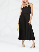 Thumbnail for your product : Sandro Pleated Halterneck Midi Dress