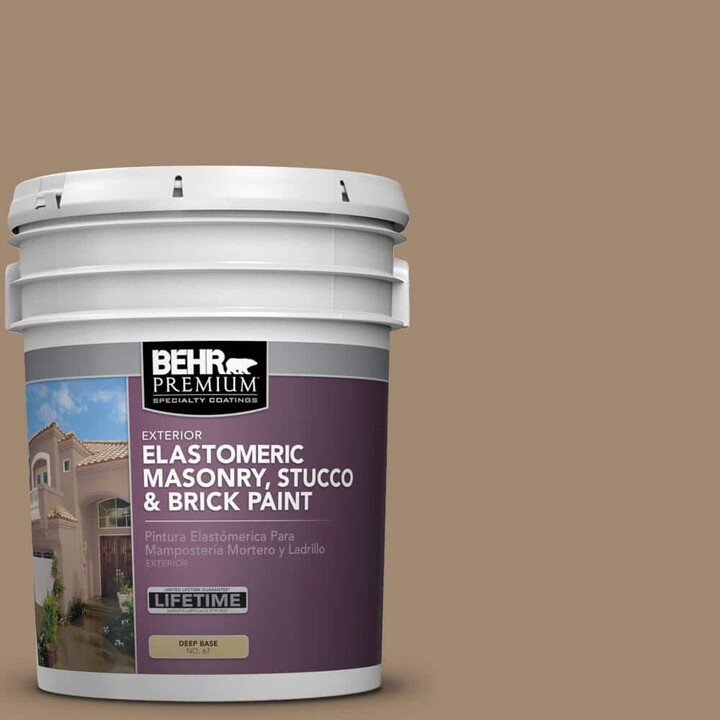 BEHR PREMIUM 5 gal. #700D-5 Toffee Crunch Elastomeric Masonry, Stucco and Brick Exterior Paint