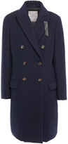 Thumbnail for your product : Brunello Cucinelli Double-breasted Bead-embellished Cashmere-felt Coat