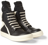 Thumbnail for your product : Rick Owens Panelled Leather High Top Sneakers