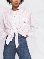 Thumbnail for your product : Etro embroidered Pegaso striped shirt