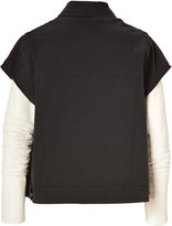 Thumbnail for your product : Neil Barrett Charcoal/White Denim Vest-Jacket Combo with Leather Sleeves