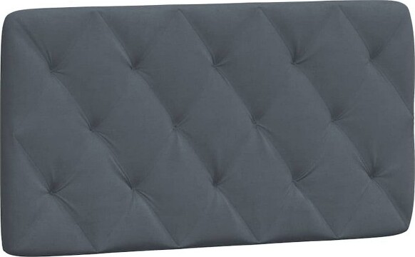VidaXL vidaXLVelvetHeadboardCushion-HangingPillowBackSupportforBedroom,DarkGray,Foam-Filled,WallMount/FrameCompatible,40.2x2.4x18.9