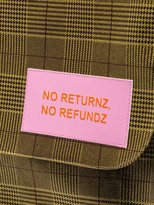 Thumbnail for your product : Natasha Zinko No Returnz No Refundz checked tote