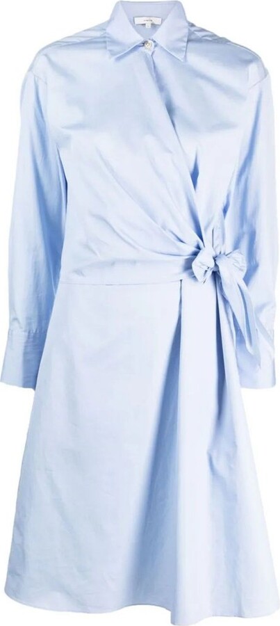Vince Wraparound Pleated Shirt Dress