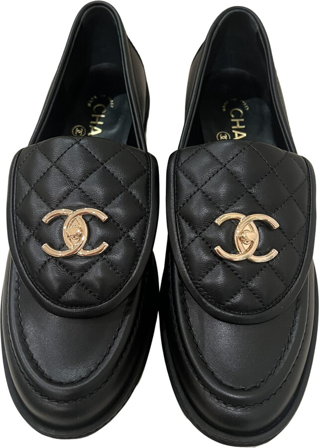 Chanel Blue, Pattern Print 2023 Interlocking CC Logo Loafers It 40 | 10