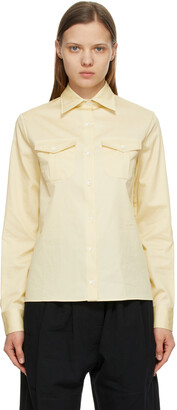 Lemaire Yellow Satin 2 Pocket Shirt