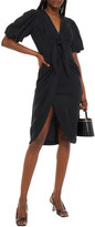 Thumbnail for your product : Sandro Knotted Pleated Woven Midi Dress