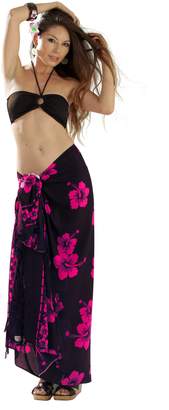 1 World Sarongs Womens Hibiscus Flower Swimsuit Cover-Up Sarong in