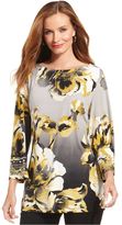 Thumbnail for your product : JM Collection Embellished Floral-Print Tunic