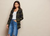 Thumbnail for your product : Garage Hooded Boyfriend Plaid Flannel Shirt