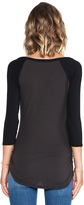 Thumbnail for your product : James Perse Colorblocked Skinny Raglan Tee